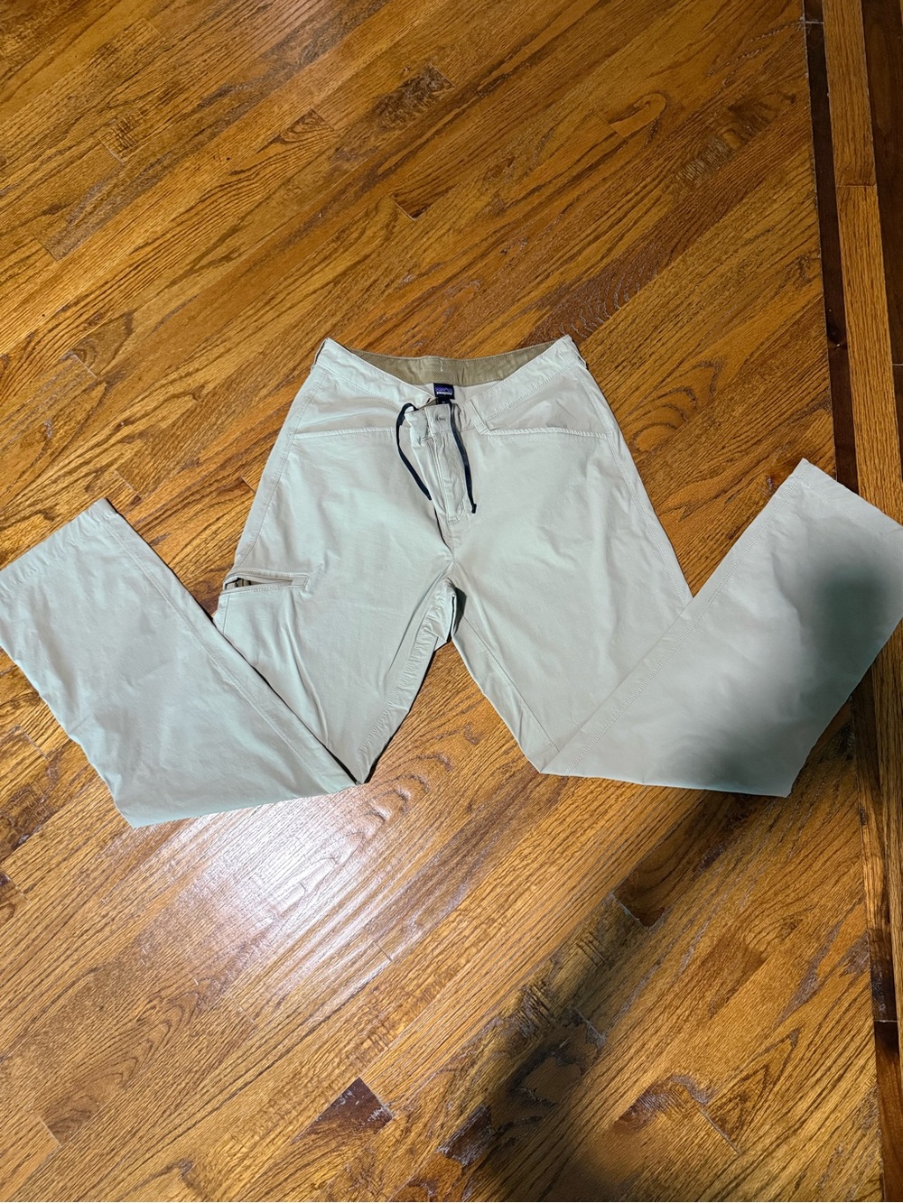 Patagonia Light Khaki Cargo Pants with Drawstring